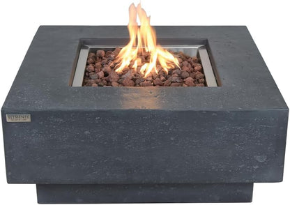Manhattan Propane Fire Pit Table Cast Concrete 36 X 36-In