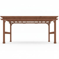 12X16 FT All Cedar Wood Wooden Pergola, Pergola Kit with Stakes, Quality Wood Supported Structure, Snow and Wind Supported, Outdoor Garden Shelter with Cedar Framed for Backyard, Deck, Lawn