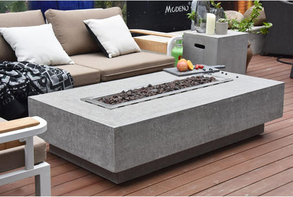 Hampton Propane Fire Pit Table Cast Concrete 56 X 32-In