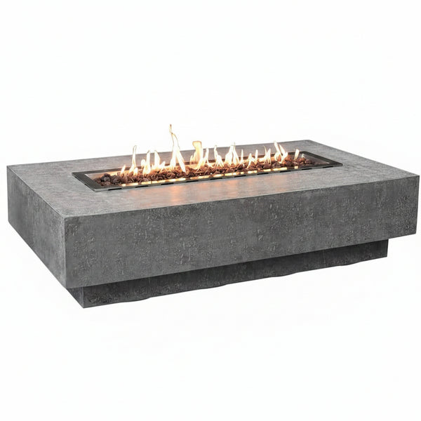 Hampton Propane Fire Pit Table Cast Concrete 56 X 32-In