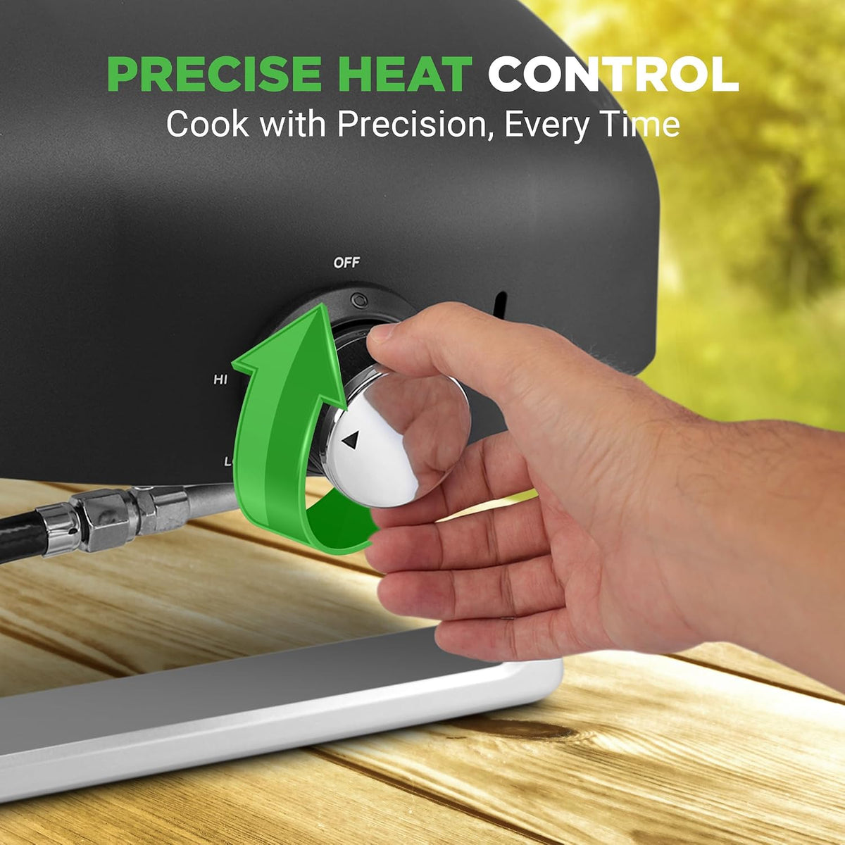 Portable Outdoor Gas Pizza Oven - Unique Design, Easy Bake Oven with Pizza Stone, Foldable Feet, One-Touch Gas Ignition, Adjustable Heat Control, Stainless Steel, 932°F Max