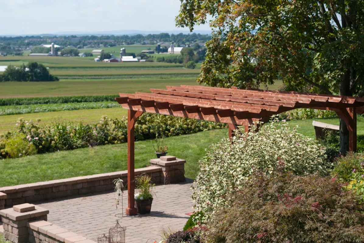 12-Foot Wide by 10-Foot Deep Solid Wood Pergola