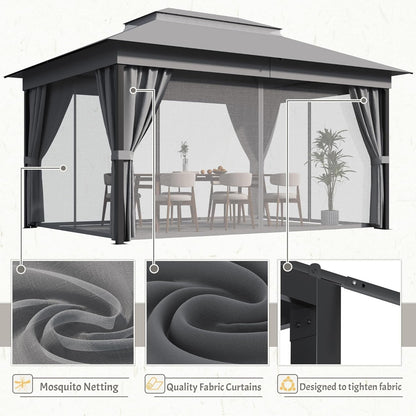 Outdoor 10'X 13' Gazebo,Large Soft Top Deck Gazebo