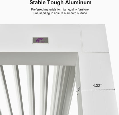 Louvered Pergola 12' X 14' White Adjustable Hardtop for Patio
