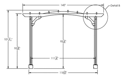 12-Foot Wide by 10-Foot Deep Solid Wood Pergola