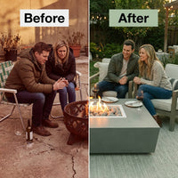 Concrete Fire Pit Table - Rectangular — Before & After