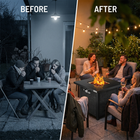 Outdoor Propane Fire Pit Table — Before & After