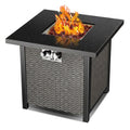 Propane Fire Pit Table Built to Last, 40,000 BTU Heat Output, Square Metal Design, Black Finish