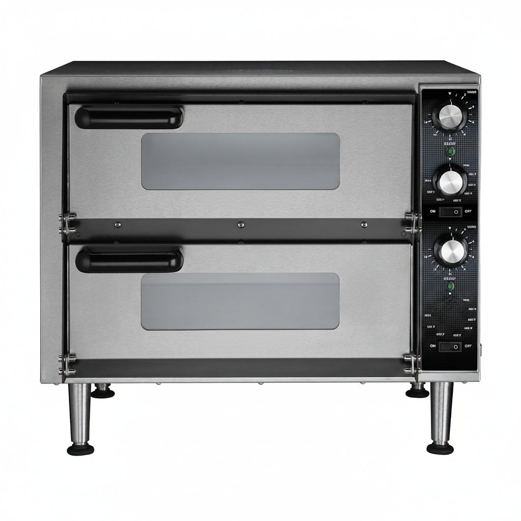 Pizza Oven with Independent Double-Deck & 14" Pizza Deck