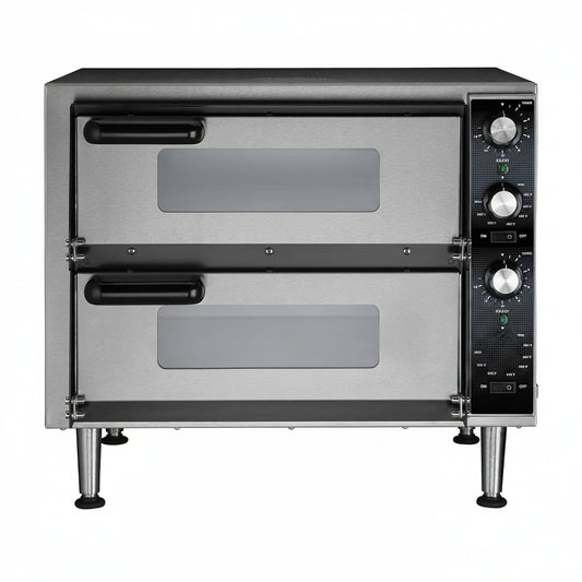 Pizza Oven with Independent Double-Deck & 14" Pizza Deck