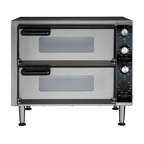 Pizza Oven with Independent Double-Deck & 14" Pizza Deck