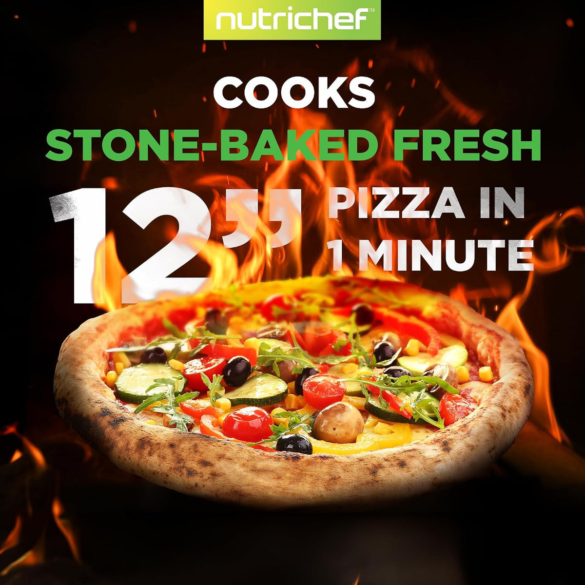 Portable Outdoor Gas Pizza Oven - Unique Design, Easy Bake Oven with Pizza Stone, Foldable Feet, One-Touch Gas Ignition, Adjustable Heat Control, Stainless Steel, 932°F Max
