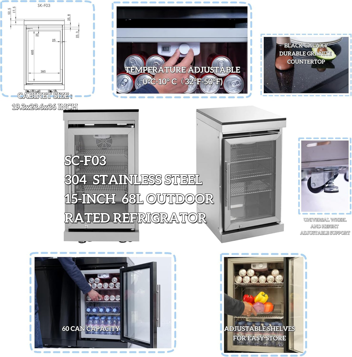Modular Outdoor Kitchen BBQ Island, 104" Outdoor Kitchen Propane Gas Island Grill with Sink, Compact Refrigerator, Storage Cabinets, Rotisserie Kit (Silver, 104")