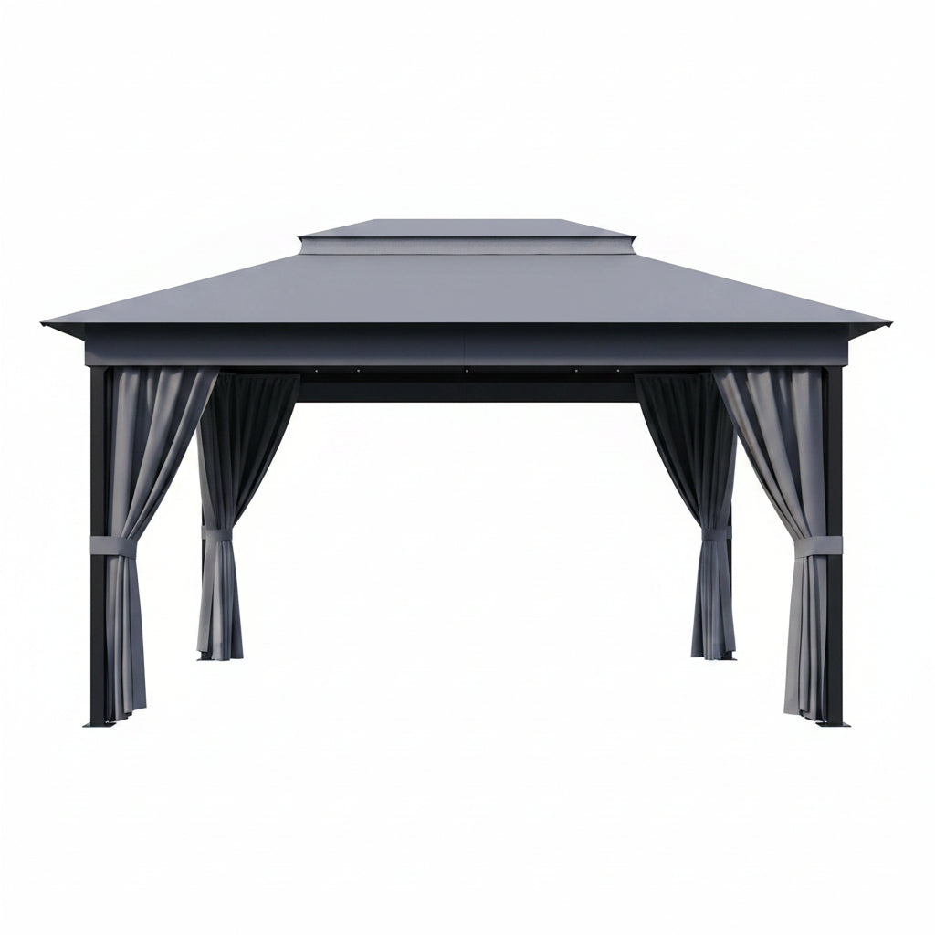 Outdoor 10'X 13' Gazebo,Large Soft Top Deck Gazebo