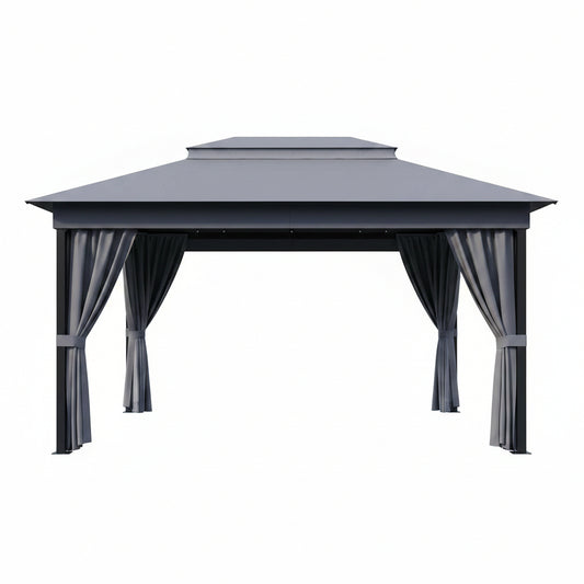 Outdoor 10'X 13' Gazebo,Large Soft Top Deck Gazebo