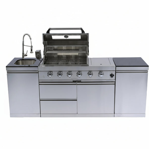 85" 4-Burner Gas Grill Island W/Sink & Granite
